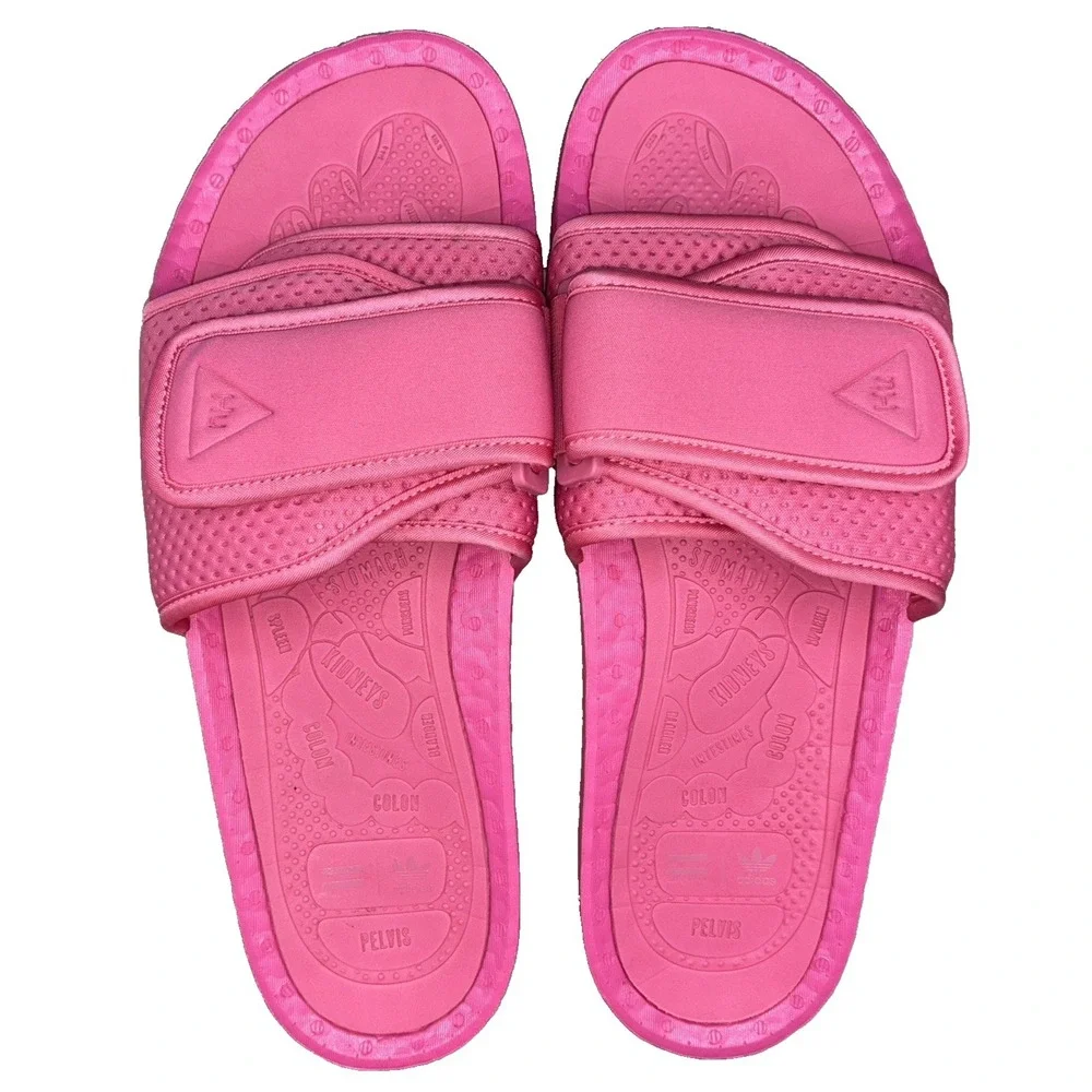 Adidas x Pharrell Williams Chancletas Hu slides in Neon Pink size 11 Boost Foam